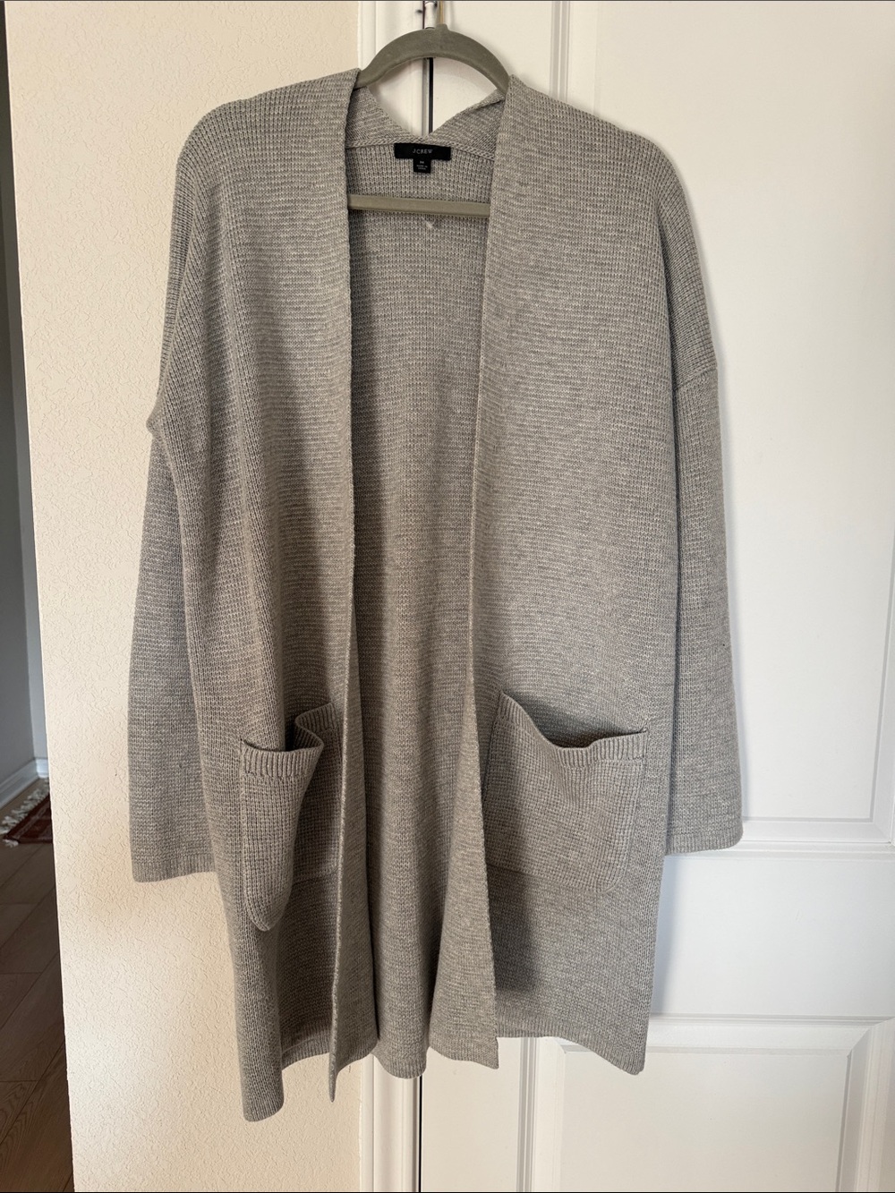 J. Crew Light Gray Open-Front Cardigan